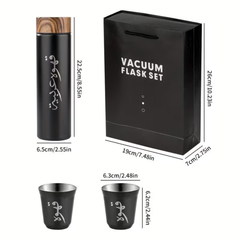 3 IN 1 500ml Thermal Vacuum Flask with 2 Arabic Coffee Gahwa Cups [GIFT EDITION]