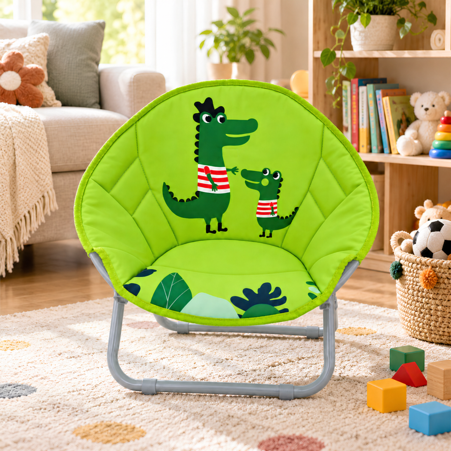 Kids Folding Animated Character Moon Chair for Indoor and Outdoor Use
