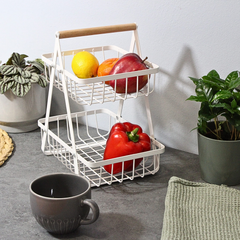 Double Layer Vegetable and Fruits Storage Basket