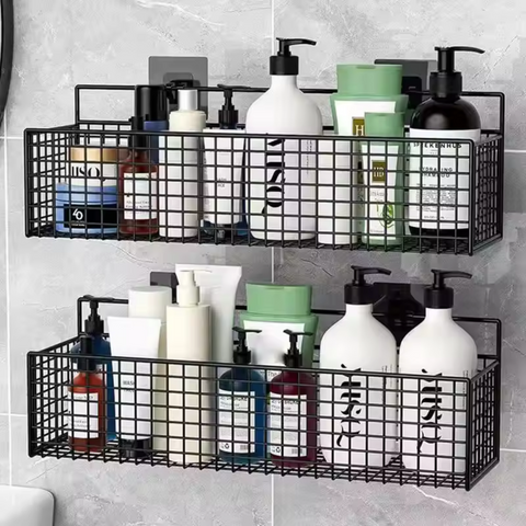 Wall Mounted No Drilling Metal Organizer Basket