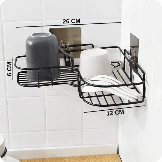 Wall Mounted Bathroom Corner Shelf, Self Adhesive Quick Installation Shampoo Rack