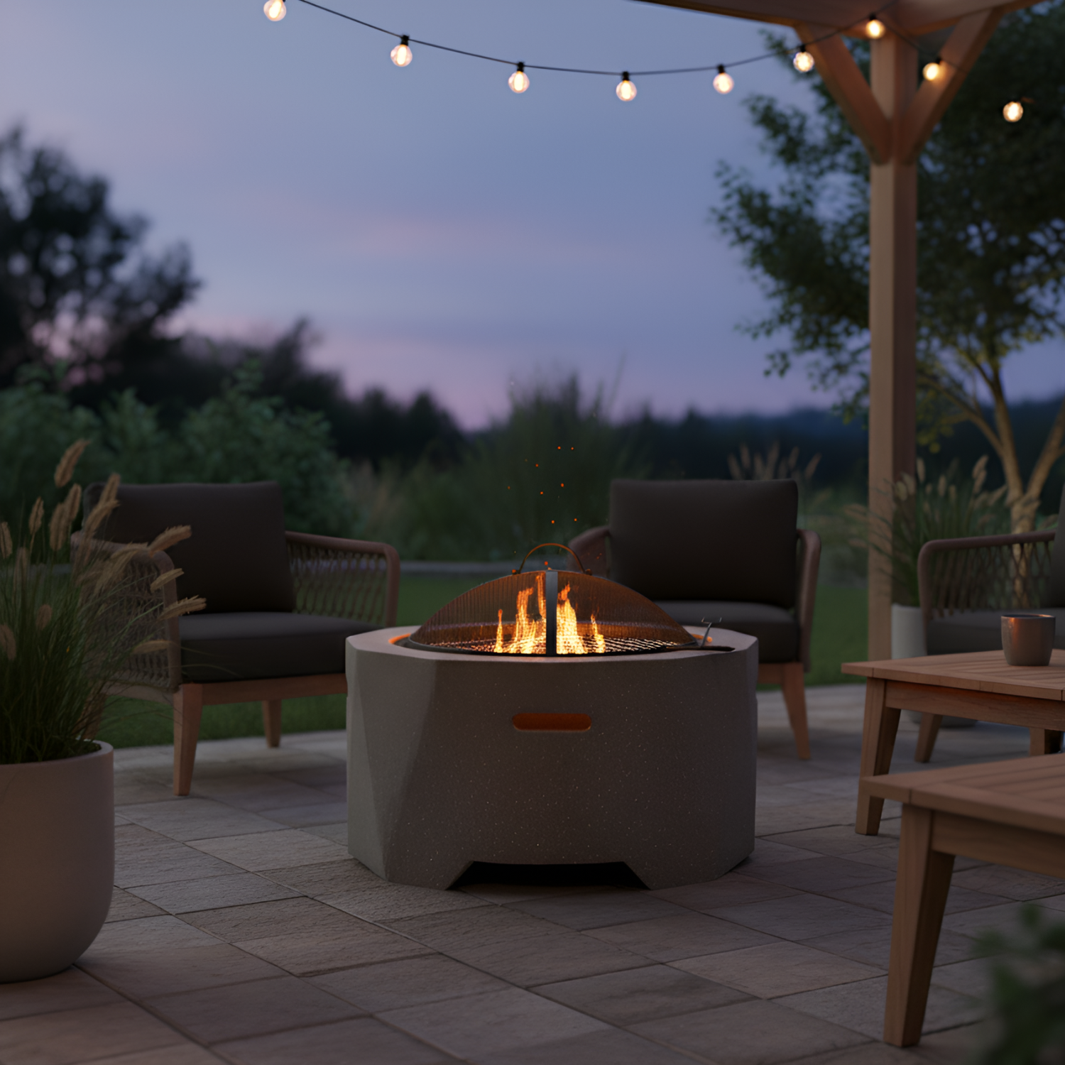 Geometric Shaped Outdoor Fire Pit 60 x 60 x 31 cm