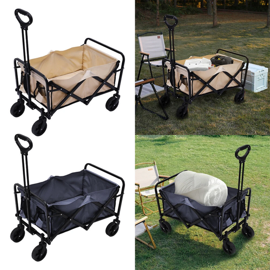 Collapsible Folding Wagon Trolley, 150KG Load Bearing Outdoor Wagon Cart