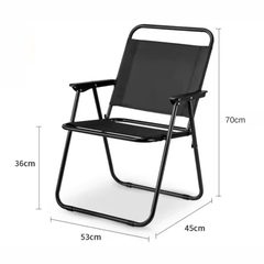 Folding Outdoor Backrest Chair, Kermit Chair for Camping, Fishing, BBQ, Beach, Picnic Black