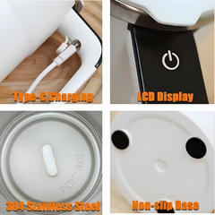 Automatic Magnetic Self-Stirring Mug With Lid Digital Display Rechargeable Mixing Cup