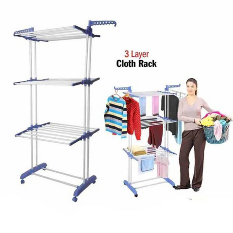 3 Layer Foldable Clothes Drying Rack in Qatar - Large Capacity Cloth ...