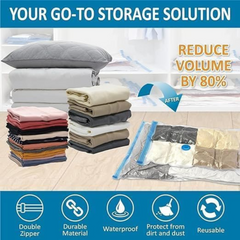 [Value Pack] Large Vacuum Storage Bags for Clothes | Space Saver Reusable Vacuum Bags | 2pcs 50x70cm, 2pcs 60x80cm, 1pcs 80x100cm, Hand Pump