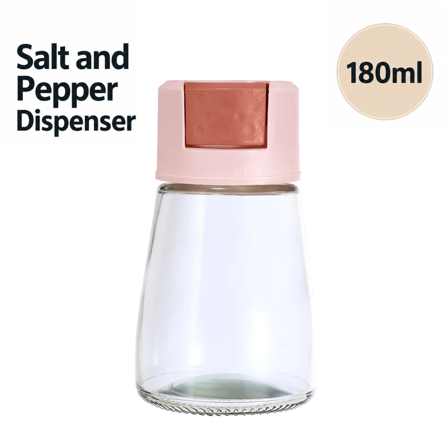 Salt and Pepper Dispenser for Kitchen, with Precise 0.5g Push Dispenser Pink