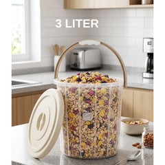 Multi Purpose Transparent Plastic Bucket with Lid and Handle 3 Liter
