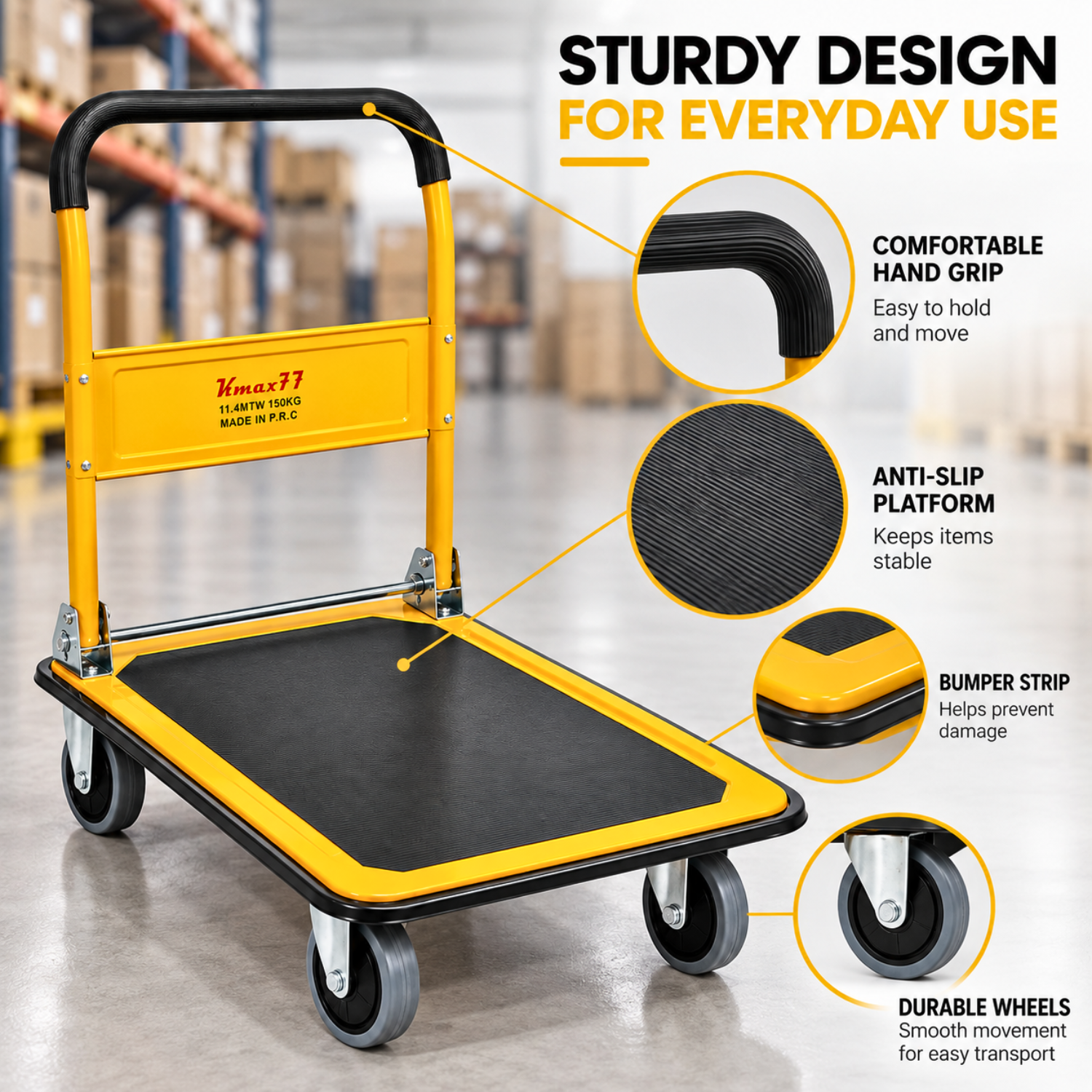 Heavy Duty Foldable Platform Trolley 150kg