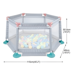 Hexagonal Playpen for Babies with 10 Balls