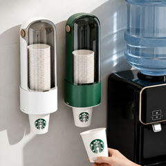 Wall Mounted Disposable Paper Cup Dispenser with Dustproof Holder