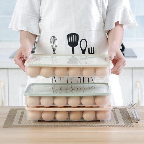 24 Grid Egg Fresh Keeping Storage Box for Kitchen & Refrigerator