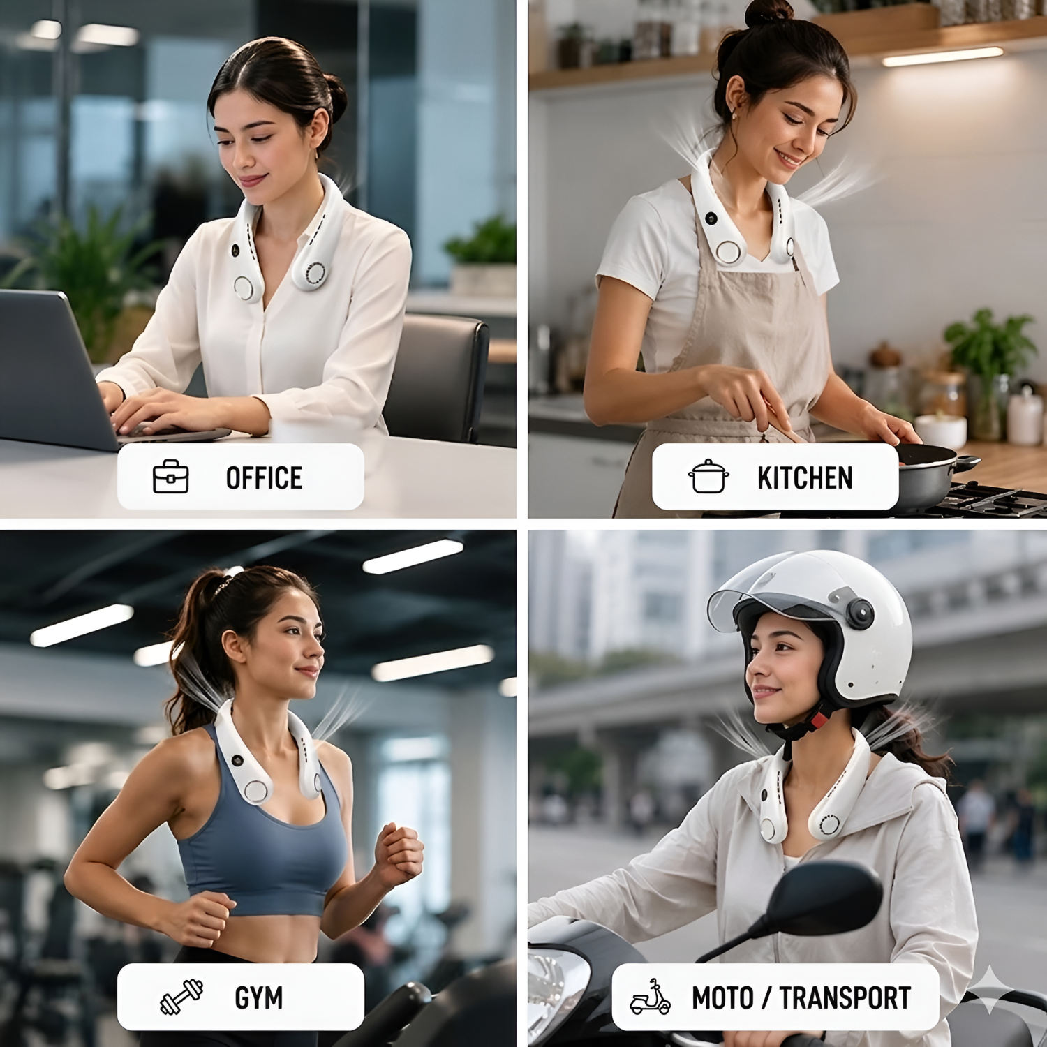 5 Speed Folding Neck Hanging Recharging Fan With Digital Display