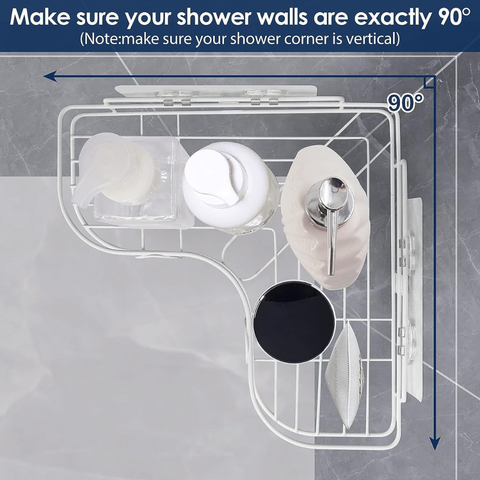 Wall Mounted Bathroom Corner Shelf, Self Adhesive Quick Installation Shampoo Rack