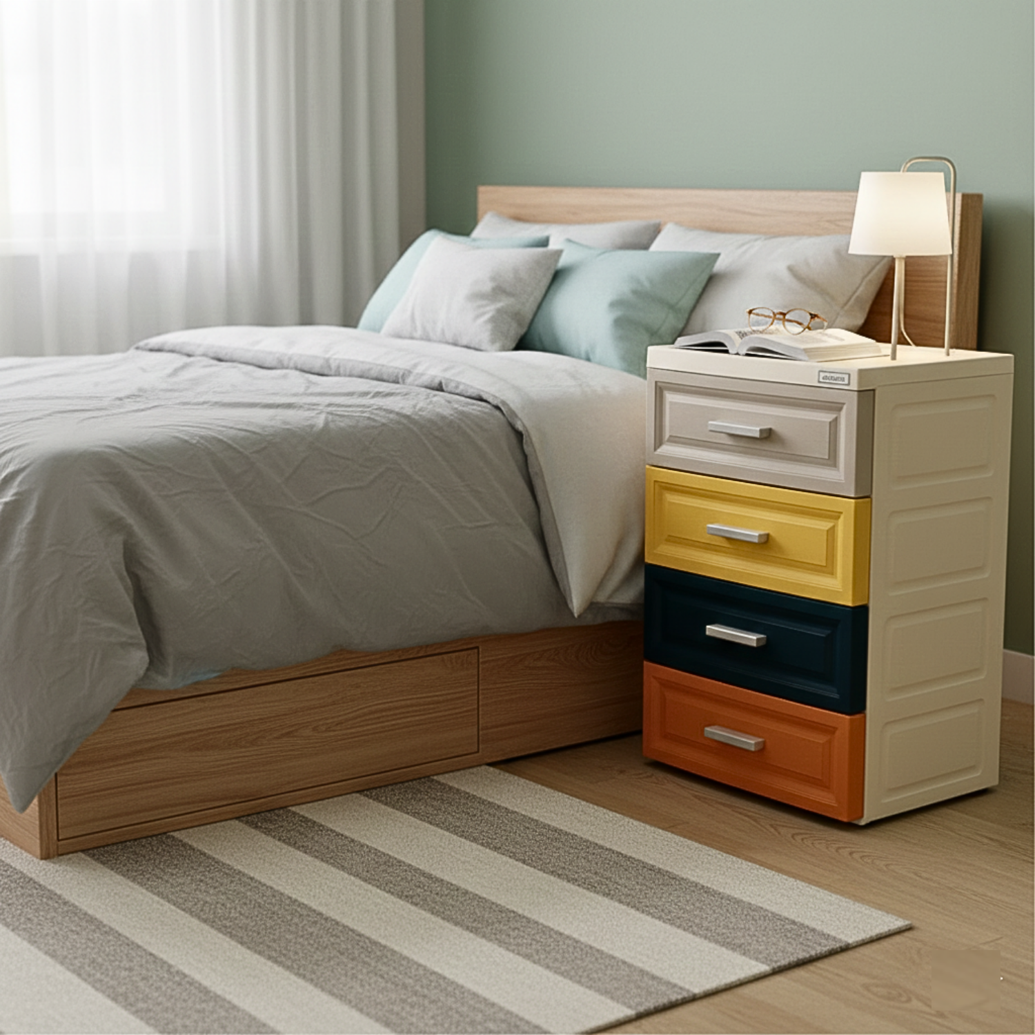 4 Drawers Plastic Storage Organizer Cabinet Shelf