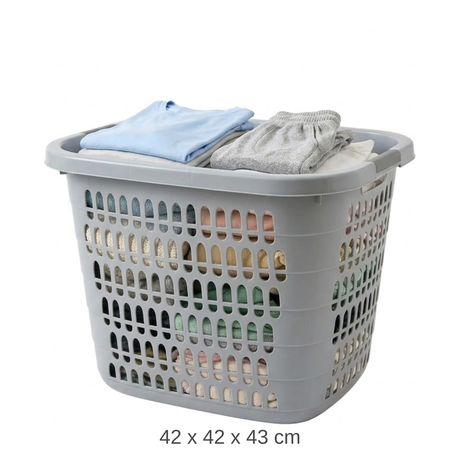 Multipurpose Household Breathable Laundry and Clothes Storage Basket with Handle Large - 56 x 56 x 58 cm