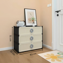 Multi Layer Foldable Shoe Cabinet with Fully Enclosed Anti Dust Storage