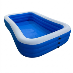 Inflatable Swimming Pool for Kids with Air Pump, 244 x 144 x 49 cm, BPA-Free, Safe Rounded Corners