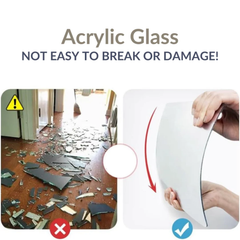 Acrylic Glass Wall Mirror, HD Self Adhesive DIY Mirror
