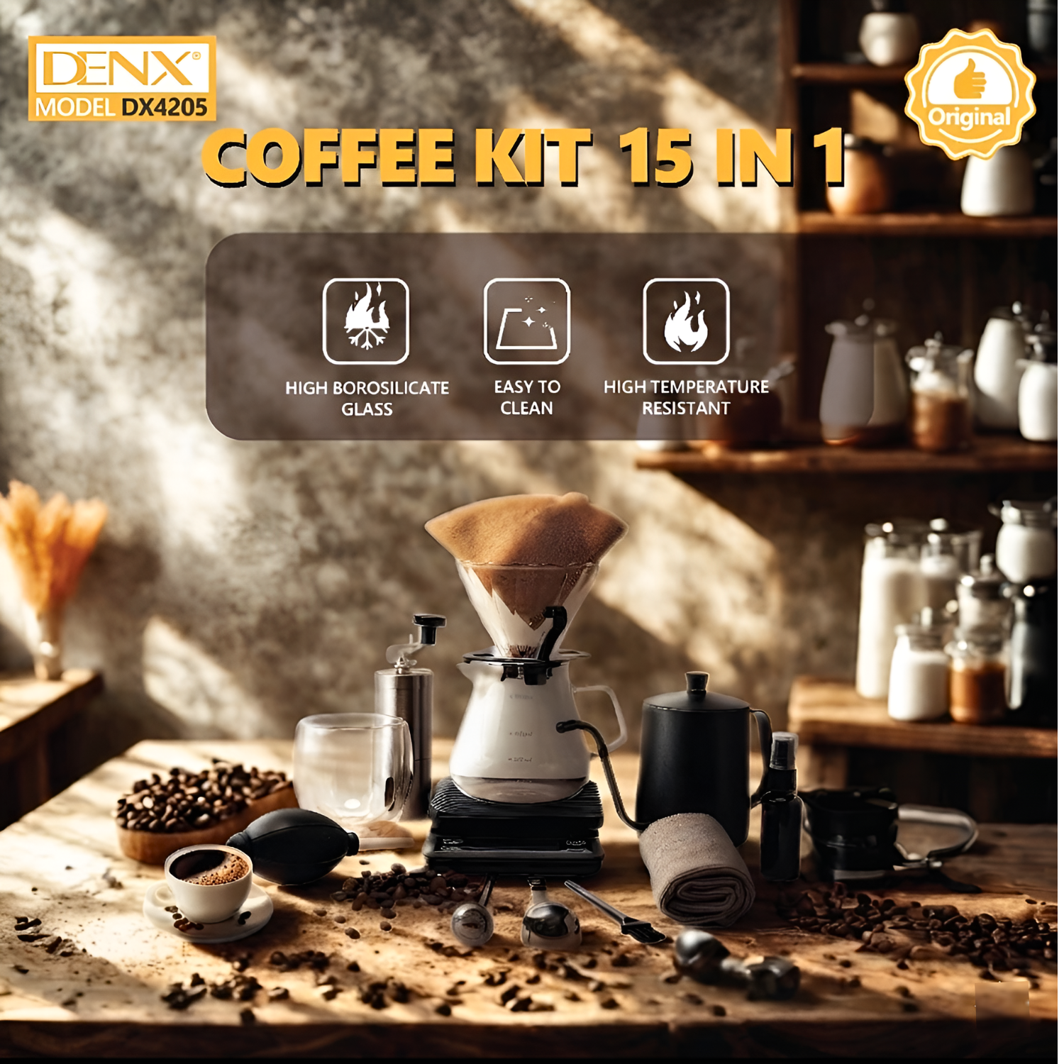 DENX 15-in-1 Coffee Kit | Portable Coffee Brewing Set