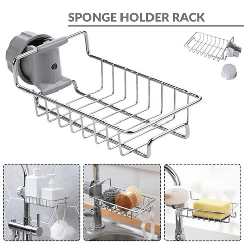 Sponge Holder Rack, Kitchen Sink Faucet Attachment