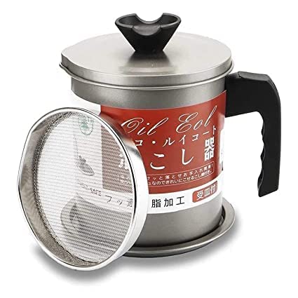 Oil Filter & Storage Container - 1.4 L Capacity Stainless Steel Oil Strainer Product Showcase