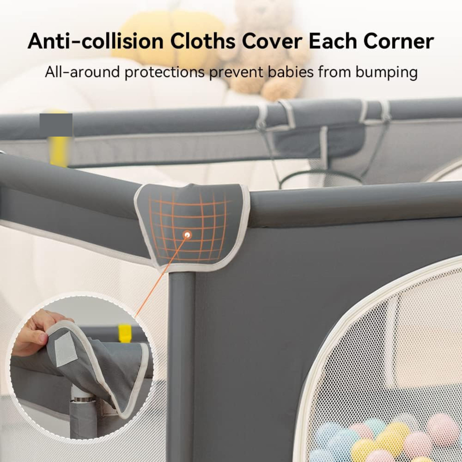 Playpen 180 x 200 cm with 50 Balls