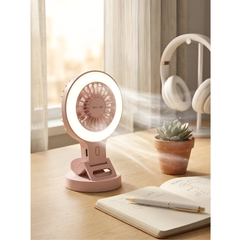 Green Lion Air Glow Clip On Rechargeable Fan with Ring Light