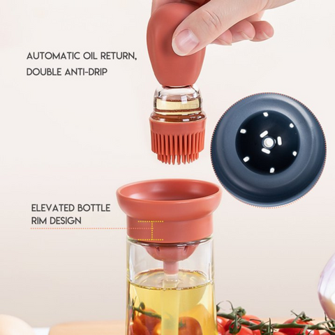 180ml Oil Dispenser Bottle with Silicone Grill Brush