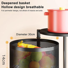 Multi Layer Rotating Round Shaped Kitchen Storage Organizer Rack