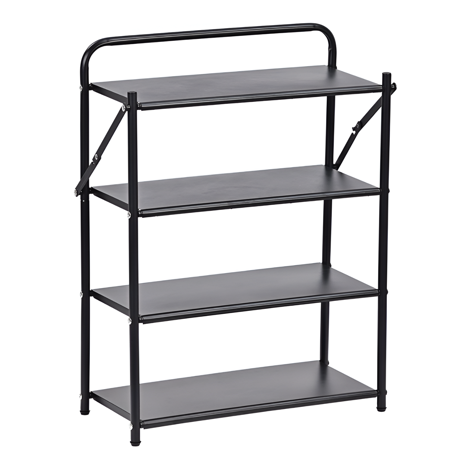 4 Tier Folding Space Saving Metal Shoe Rack Organizer