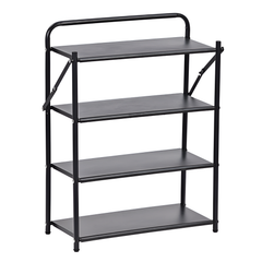 4 Tier Folding Space Saving Metal Shoe Rack Organizer