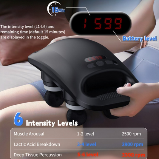 Handheld 4 Heads Back & Body Massager Machine