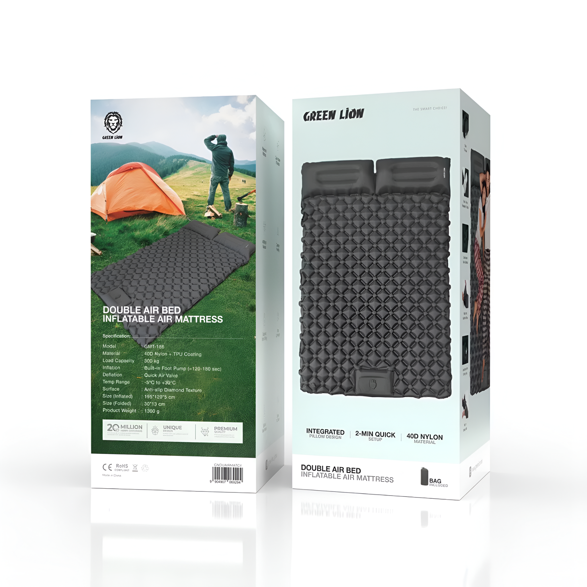 Green Lion Double Air Bed Inflatable Air Mattress