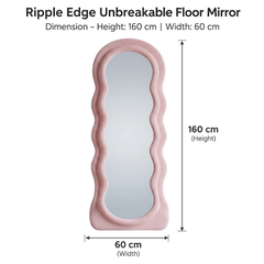 Wavy Irregular Shaped Luxury Full Length Vertical Floor Mirror