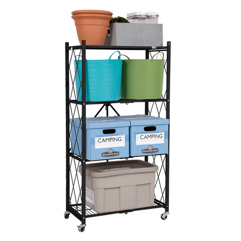 Multi Tier Heavy Duty Foldable Storage Rack with Wheels