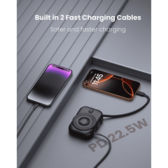 Moxedo 5x 10000mAh Wireless Charging Power Banks with Charging Dock Station, Built-in Cables, USB C Fast Charging and Digital Display