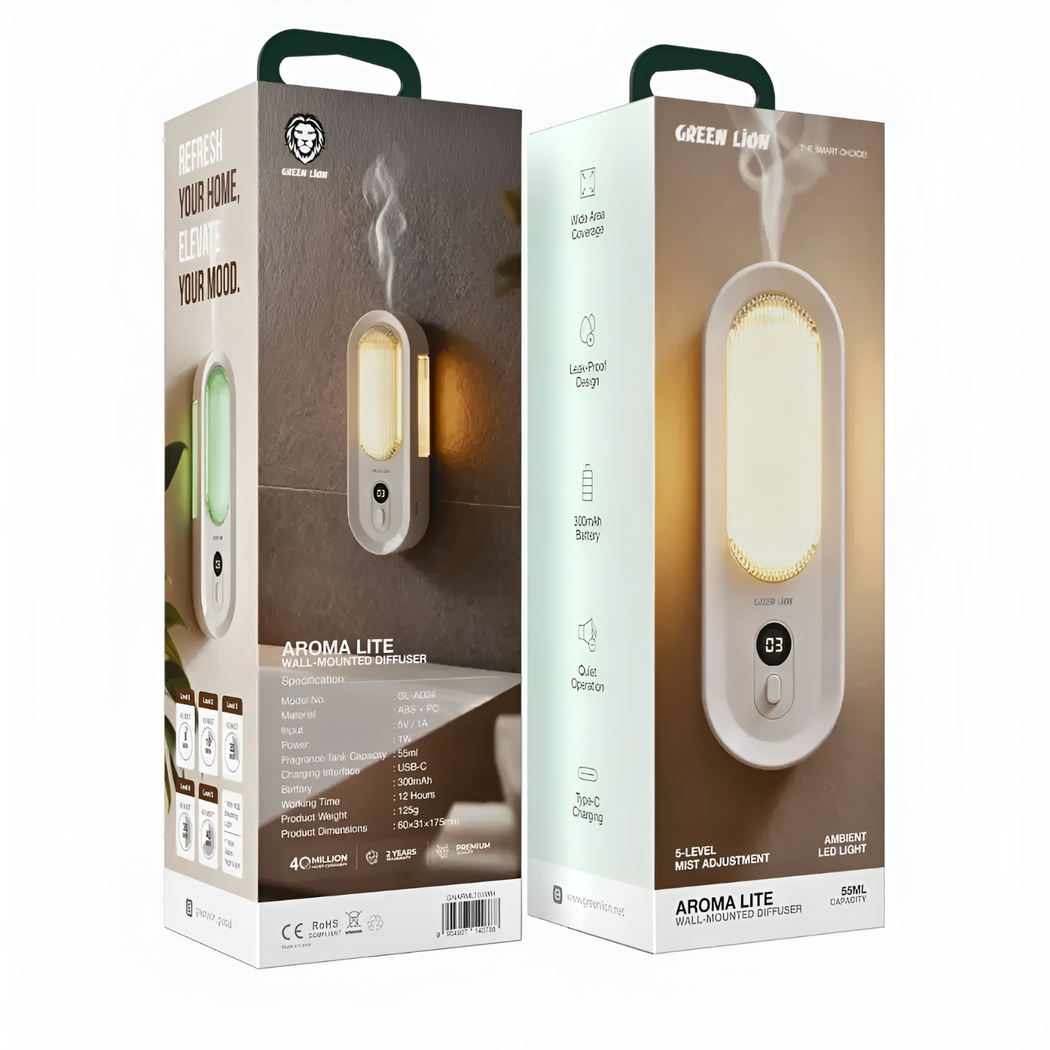 Green Lion Aroma Lite 55ml Wall Mounted Diffuser