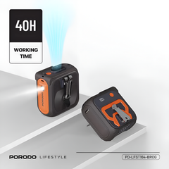 Porodo Multifunction Cooling Waist Fan with Power Bank and Flashlight