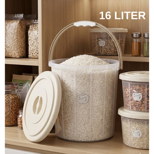Multi Purpose Transparent Plastic Bucket with Lid and Handle 16 Liter