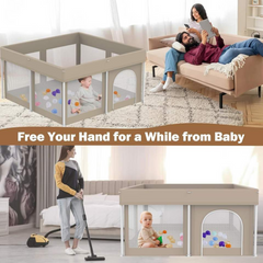 Folding Playpen Easy to Install | 127 x 127 x 65 cm