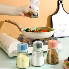 Salt and Pepper Dispenser for Kitchen, with Precise 0.5g Push Dispenser