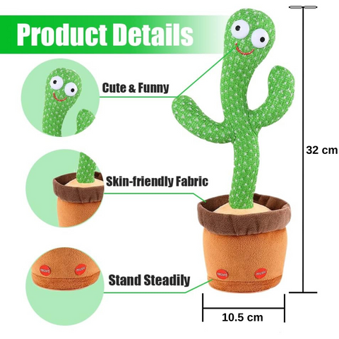 Dancing Cactus Toy - Kids Funny Talking Cactus