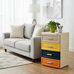 4 Drawers Plastic Storage Organizer Cabinet Shelf