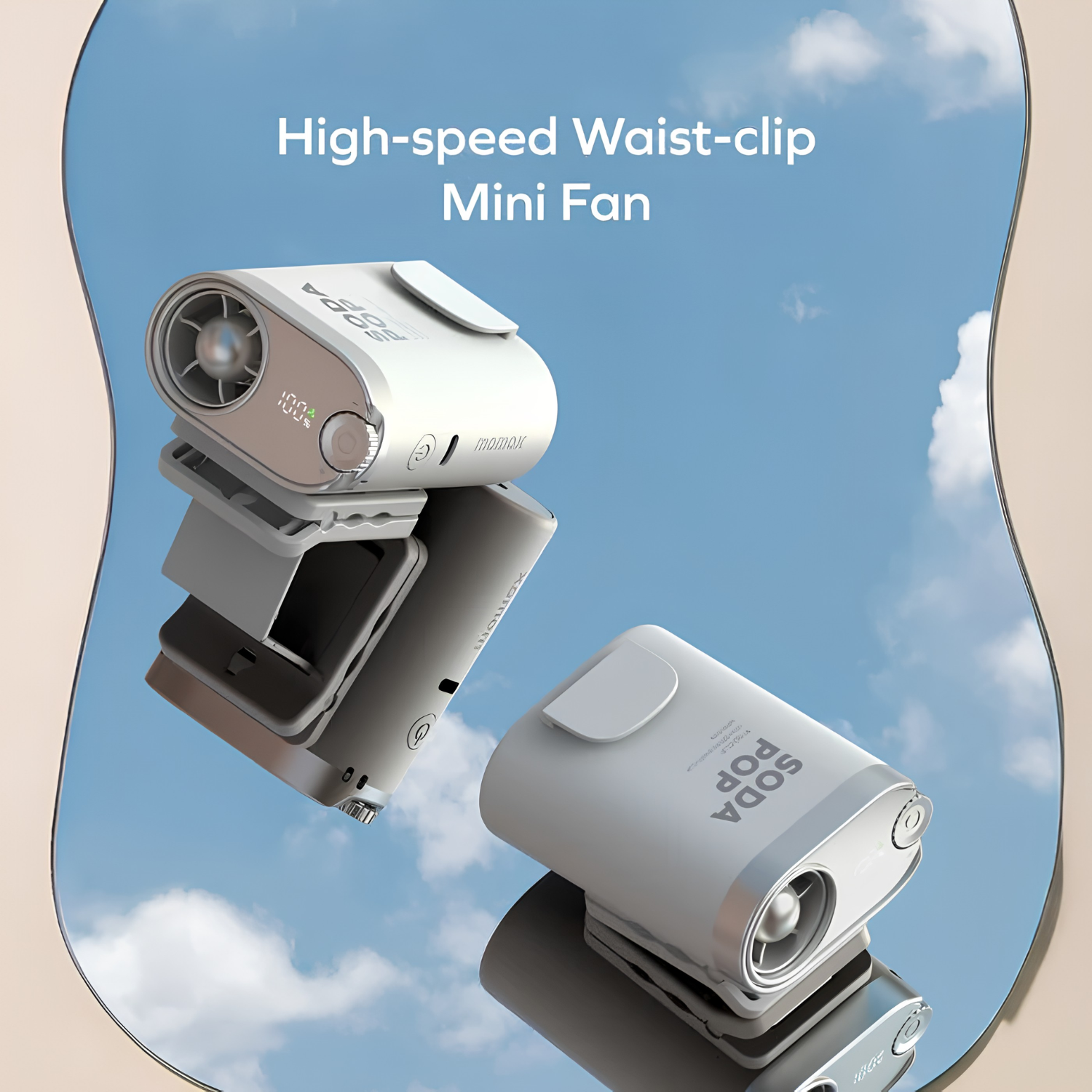 MOMAX 1° Go Clip High Speed Waist Clip Mini Fan