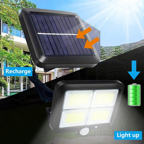 Solar Outdoor Split Light, Motion Sensor Waterproof Separate Wall Lamp