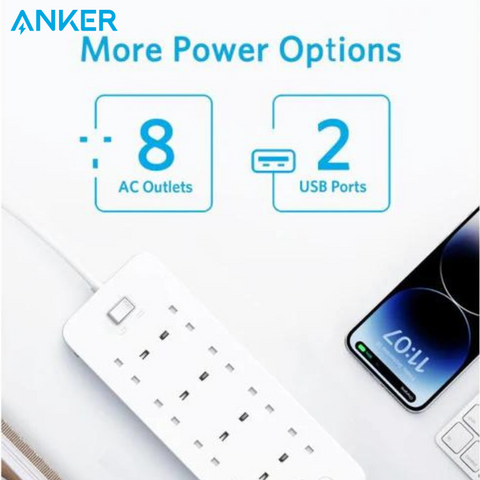 شريط طاقة USB 342 من Anker، وصلة طاقة 10 في 1 A9182K21 