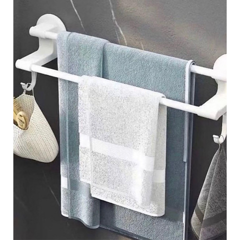 Wall Mounted Space Saving Towel Rack for Bathroom with Hooks