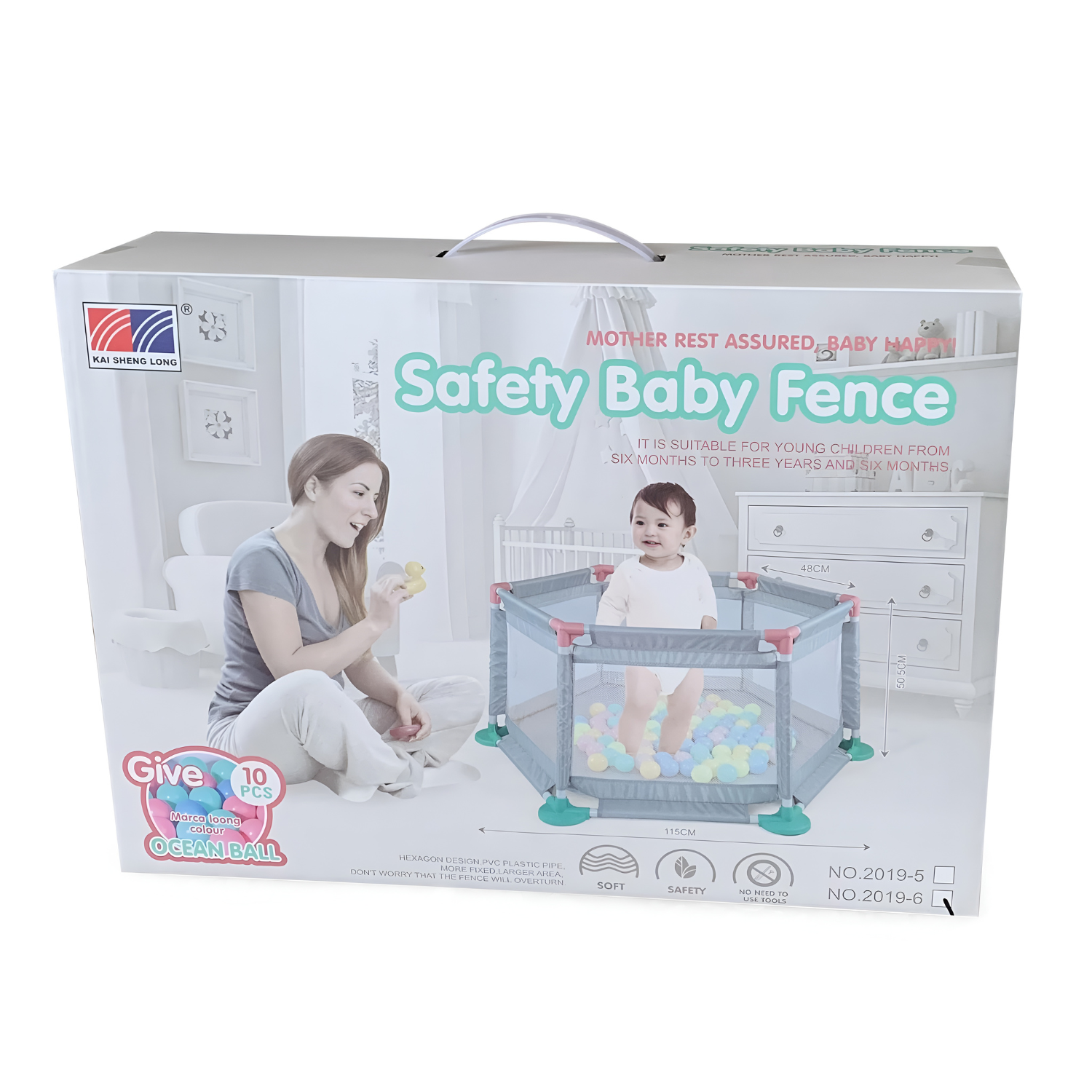 Hexagonal Playpen for Babies with 10 Balls